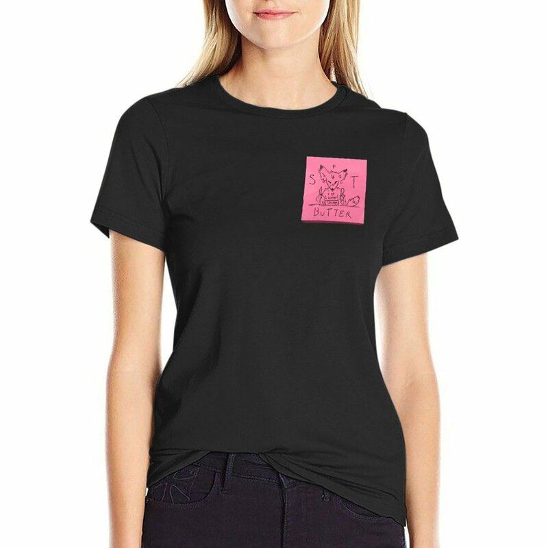 BUTTER TIME T-Shirt atasan imut pakaian kawaii atasan kaus lucu untuk wanita