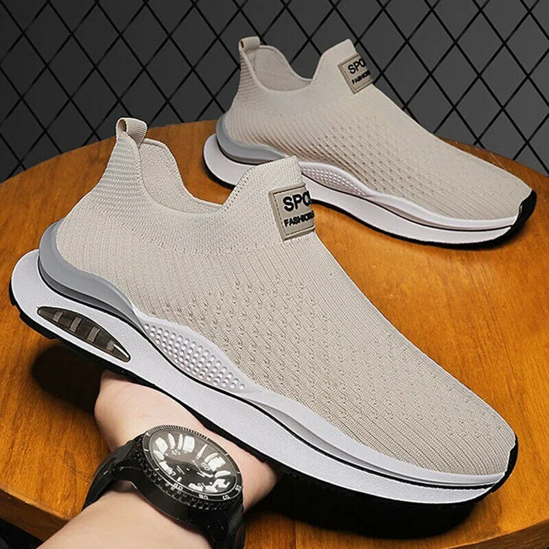 2023Man New Fashion Sneakers Breathable Trend Style Spring Summer Men's Sneaker Mesh Fabric Slip on Male Sneakers Mens Shoes