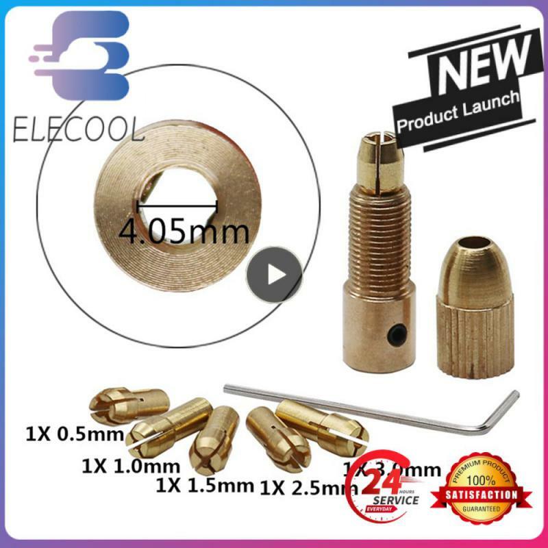 Set Brass Collet Mini Drill Chucks For Electric Motor Shaft Drill Bit Tool Chuck Adapter Quick Release Keyless Bit Adapt