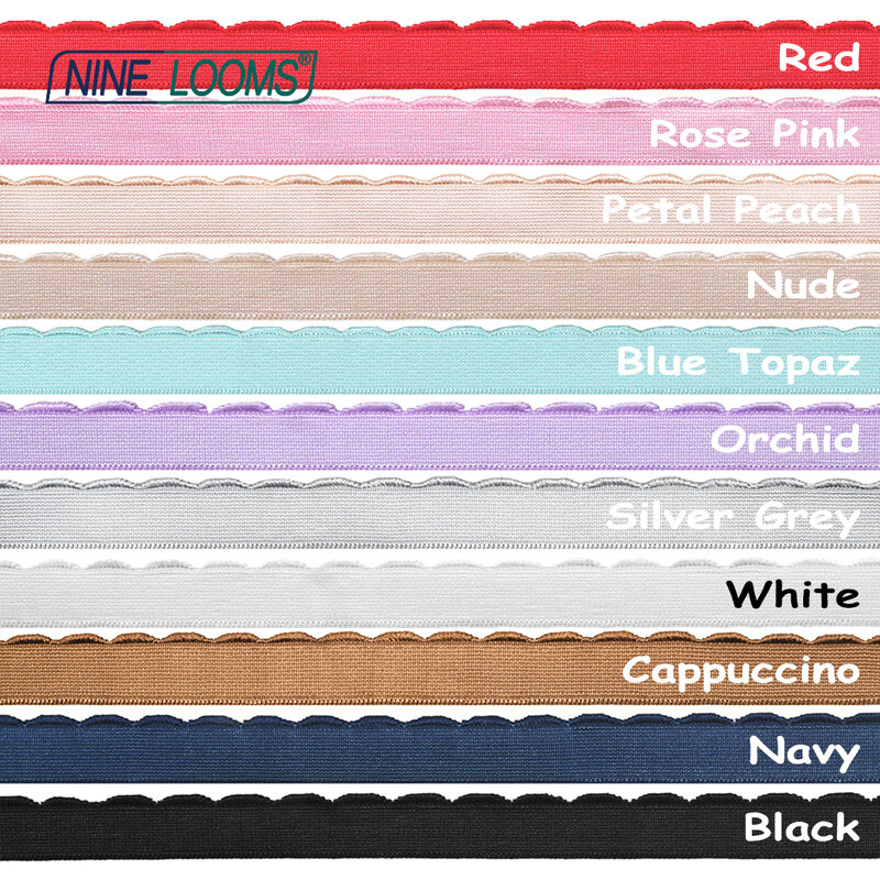NINE LOOMS Picot Bra Strap Elastics 3/8" 1/2" 5/8" 10mm 13mm 15mm Plush Shoulder Tape Underwear Lingerie Sewing Trim 2 5 10 Yard