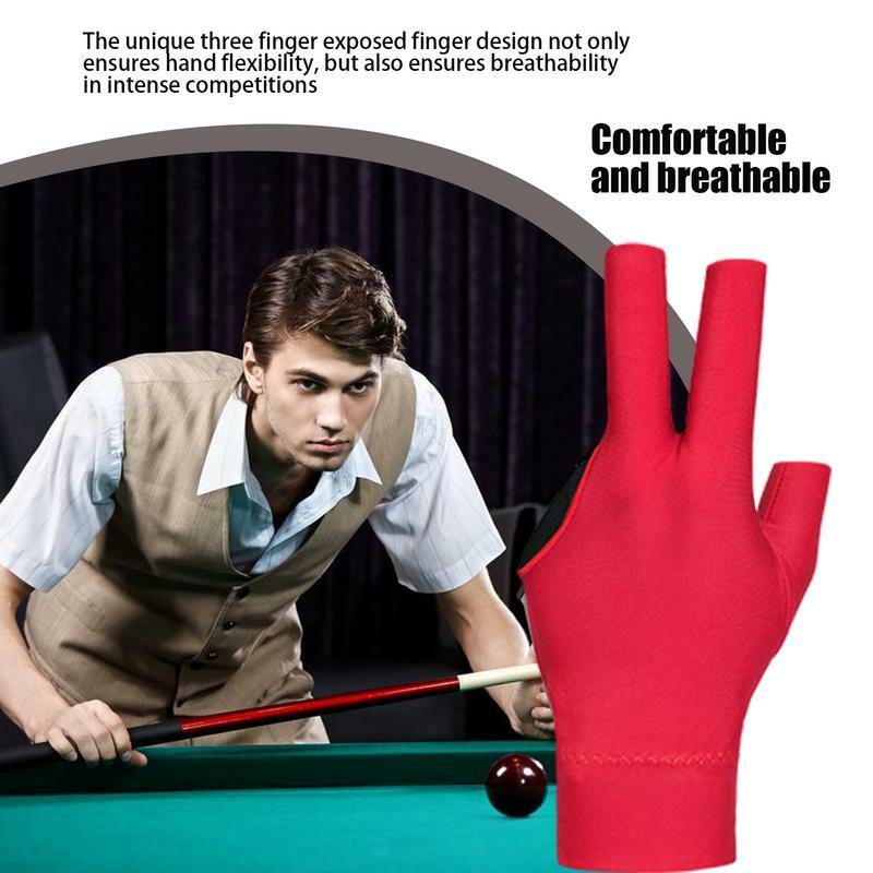 Профессиональные перчатки для игры в пул бильярдные перчатки с 3 пальцами, профессиональный бильярдный кий с 3 пальцами, профессиональный бильярдный кий