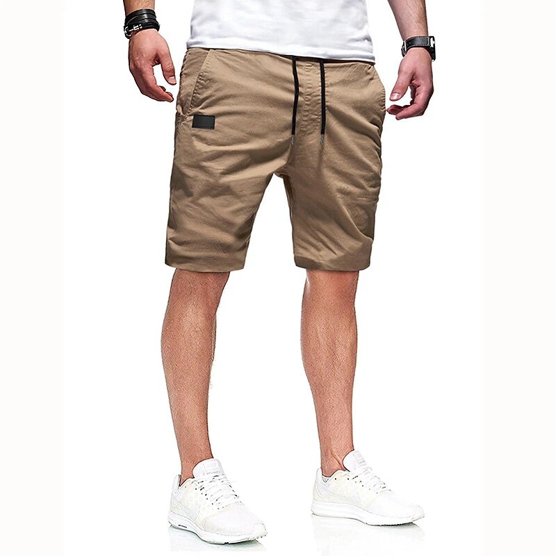 Shorts de algodão hip-hop masculino, calça reta de perna esportiva casual capris corrida, moda de rua de alta qualidade, verão