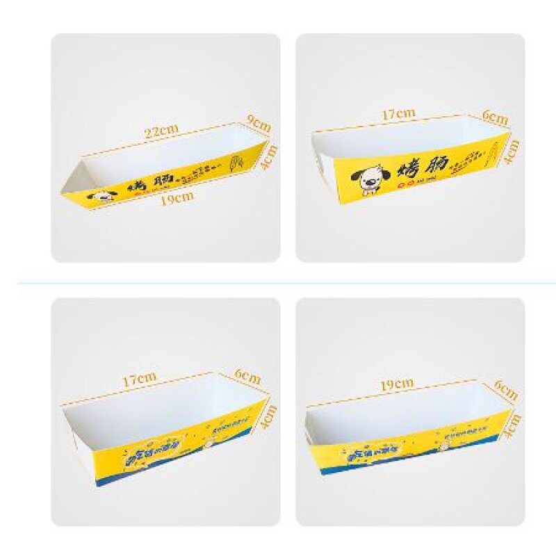 Caja de embalaje personalizada, contenedor desechable para salchichas y perritos calientes, producto personalizado