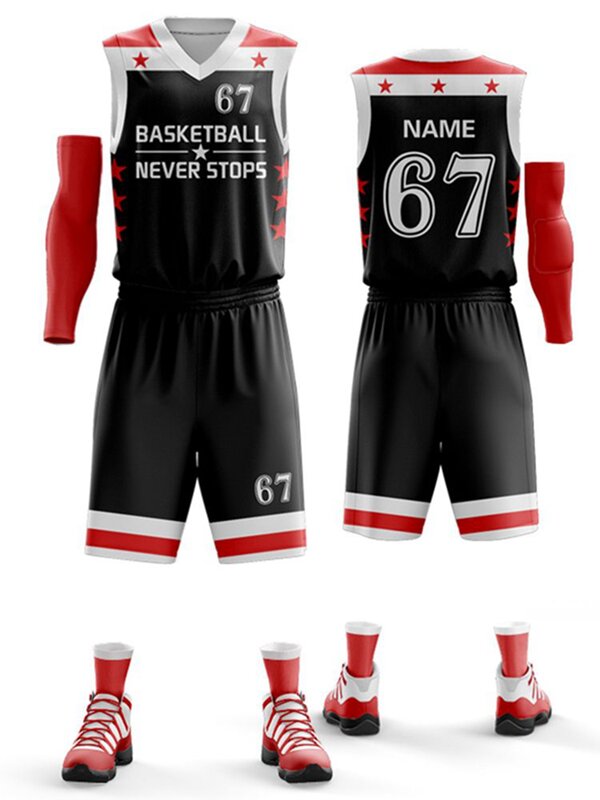 Terno personalizado do basquetebol juvenil para homens, uniformes da equipe da faculdade, roupa adulta respirável, secagem rápida, novo, verão, 2023