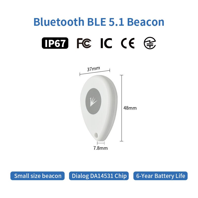 Mafiycom IP67 Bluetooth 5,1 Beacon 400m wasserdichtes Ibeacon-Leuchtfeuer mit großer Reichweite für den Innenbereich