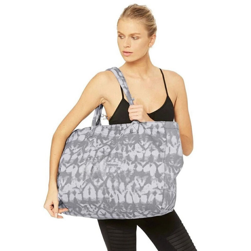 AL сумка для йоги, сумка через плечо, Холщовая Сумка, Женская вместительная сумка для покупок, спортивная сумка для фитнеса