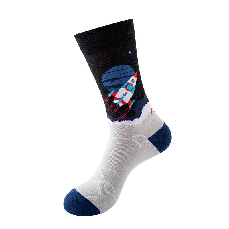 1 pair New creative cartoon trendy socks starry sky anime trendy brand socks men's street Harajuku trendy socks
