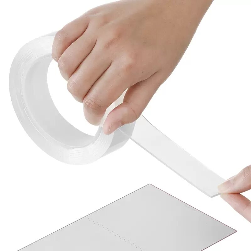 Pita Perekat Dua Sisi Nano Pita Silikon Tahan Air Pita Perekat Tugas Berat untuk Poster Aksesori Kamar Mandi Dapur