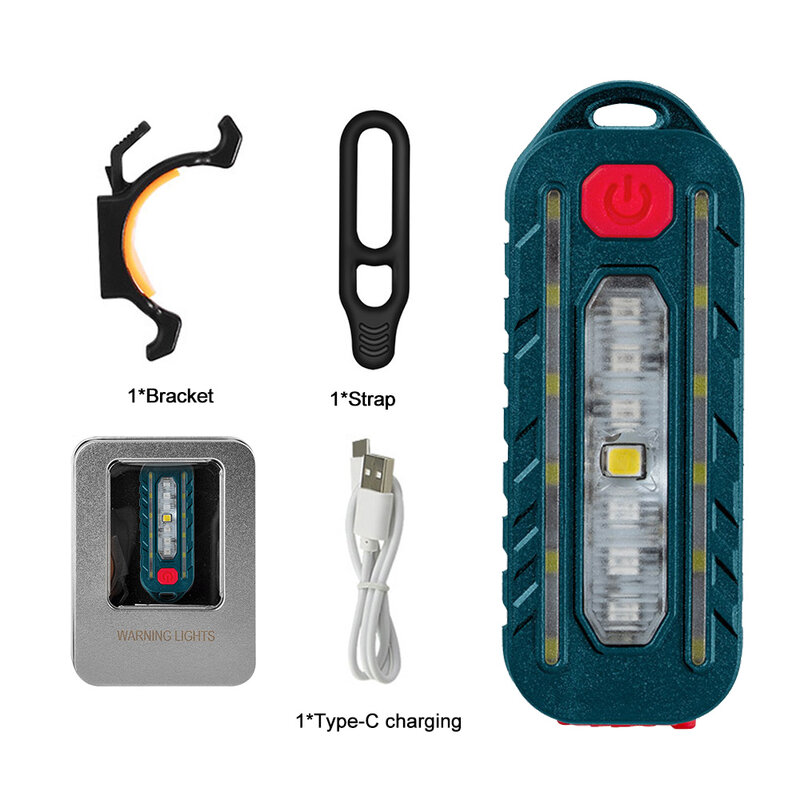 多機能赤と青の警告灯,USB充電器,防水LEDテールライト
