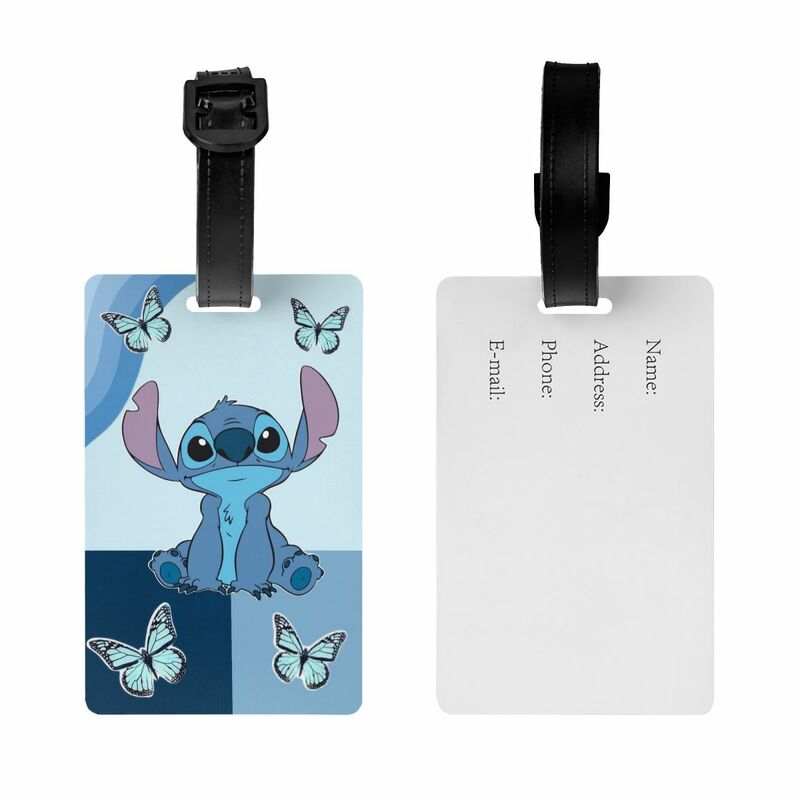 Lilo Stitch Cartoon Butterfly Luggage Tag Suitcase Silica Gel Luggage Bag Case Tags Name ID Address Aircraft Luggage Tag Gift