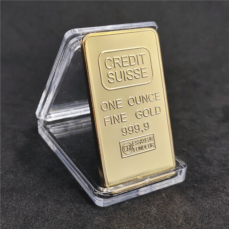 Barre d'or plaquée or 1 Oz, pièce commémorative du Crédit Suisse, nuits commémoratives