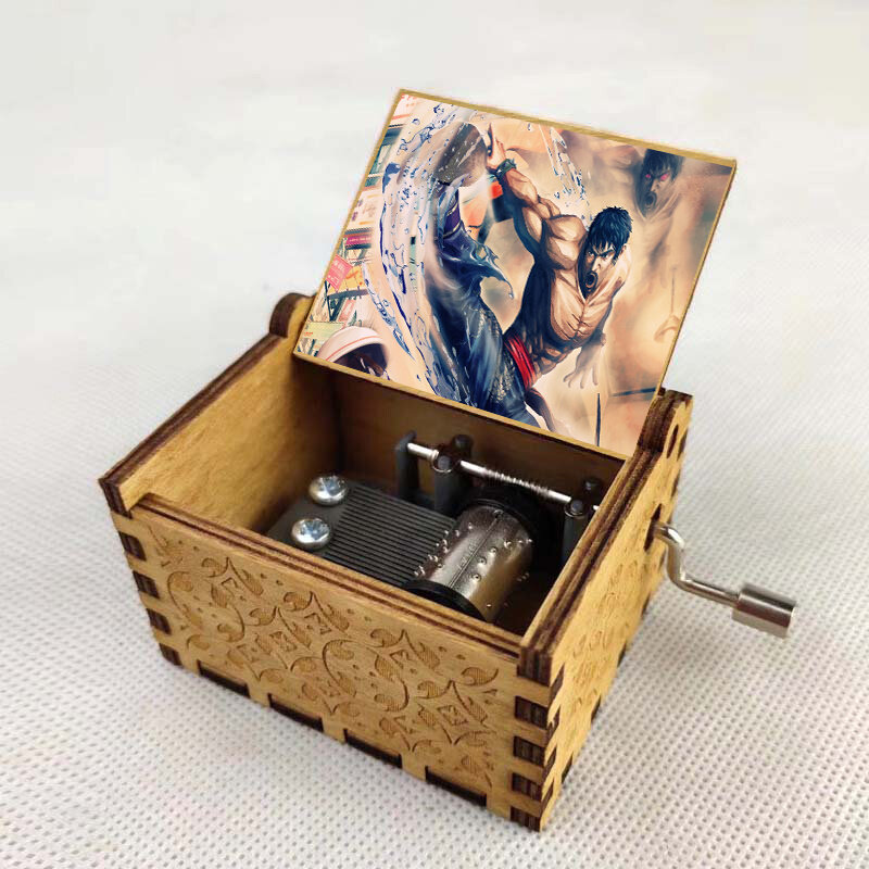 New Design China kung fu star Cartoon Vintage Mechanical Wooden Music Box Wood Crafts new year gift Kids toy Birthday Gifts