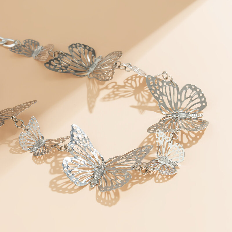 女性のための蝶の形をしたステンレス鋼のネックレス,セクシーなボディジュエリー,ビーチビキニ,夏,2023