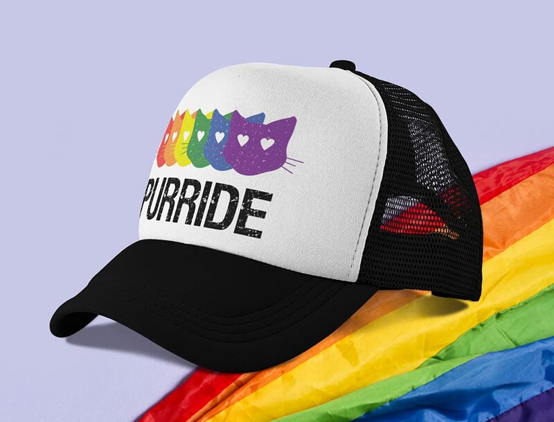 Pride Hat for Men Women LGBTQ Purride Love Rainbow Trucker Hats Mesh Cap Hip Hop Streetwear Truck Hats For Outdoor Sports