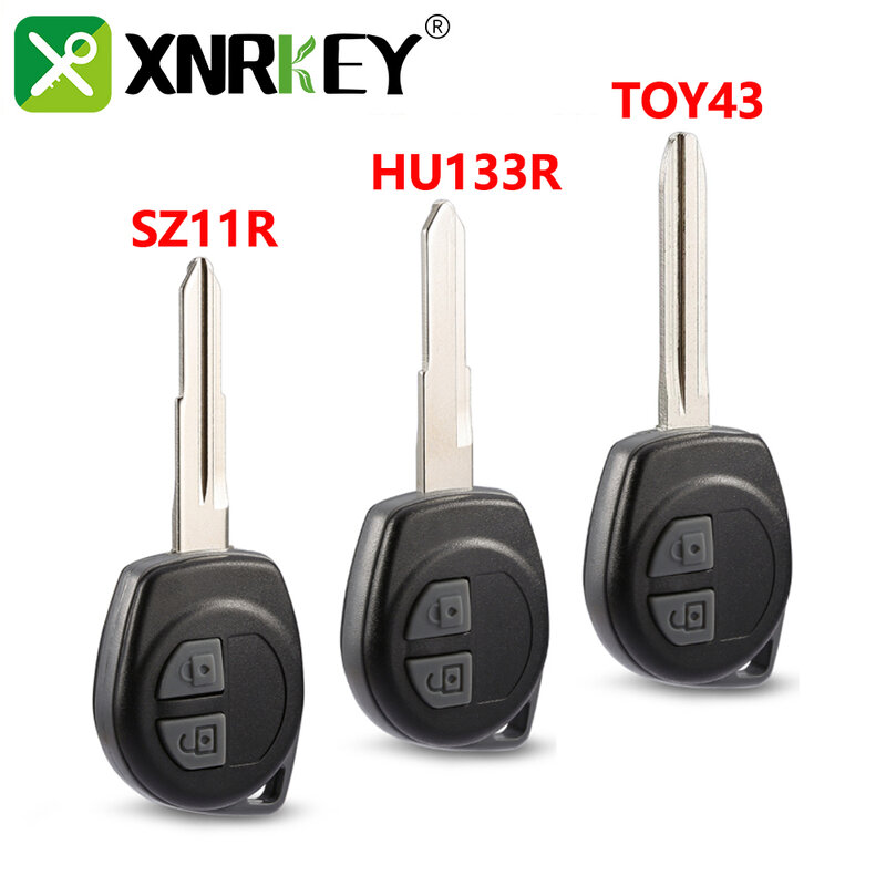 Xnrkey 2 Knop Remote Auto Sleutel Shell Voor Suzuki Swift Vitara Sx4 Alto Jimny Sleutel Case Cover Hu133r/Sz11r/Toy43 Blade Knop Pad