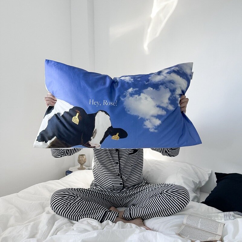 柔らかな綿の枕カバー,装飾的な景観枕カバー,リビングルーム用,48x74cm