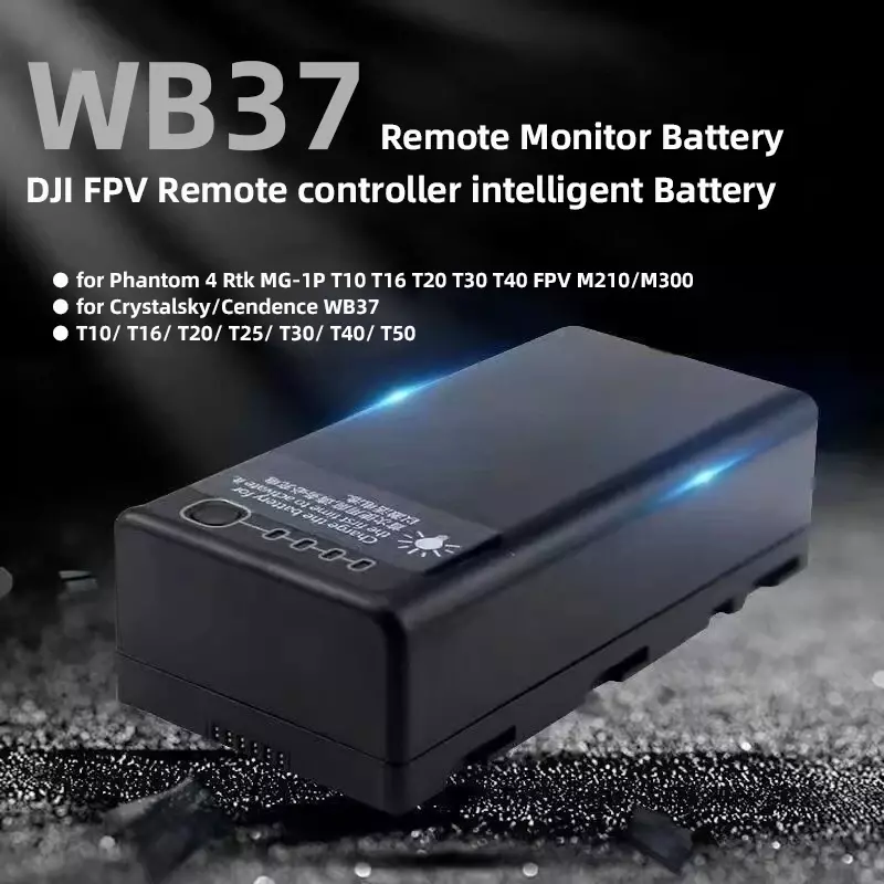 Batterie de Remplacement pour Télécommande DJI WB37 7.6V 4920mAh pour Phantom 4 RTK MG-1P T10 T16 T20 T30 FPV Moniteur CrystalSky