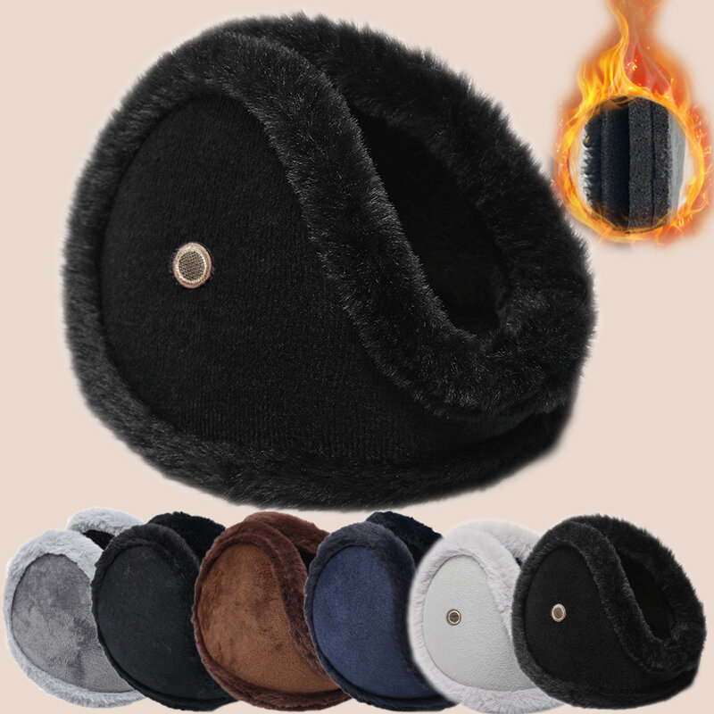 Warm Thicken Velvet Earmuff with Receiver Winter Outdoor Cycling Fleece Rabbit Fur Men Women Ear Cover Protector Plush Ear Muffs
