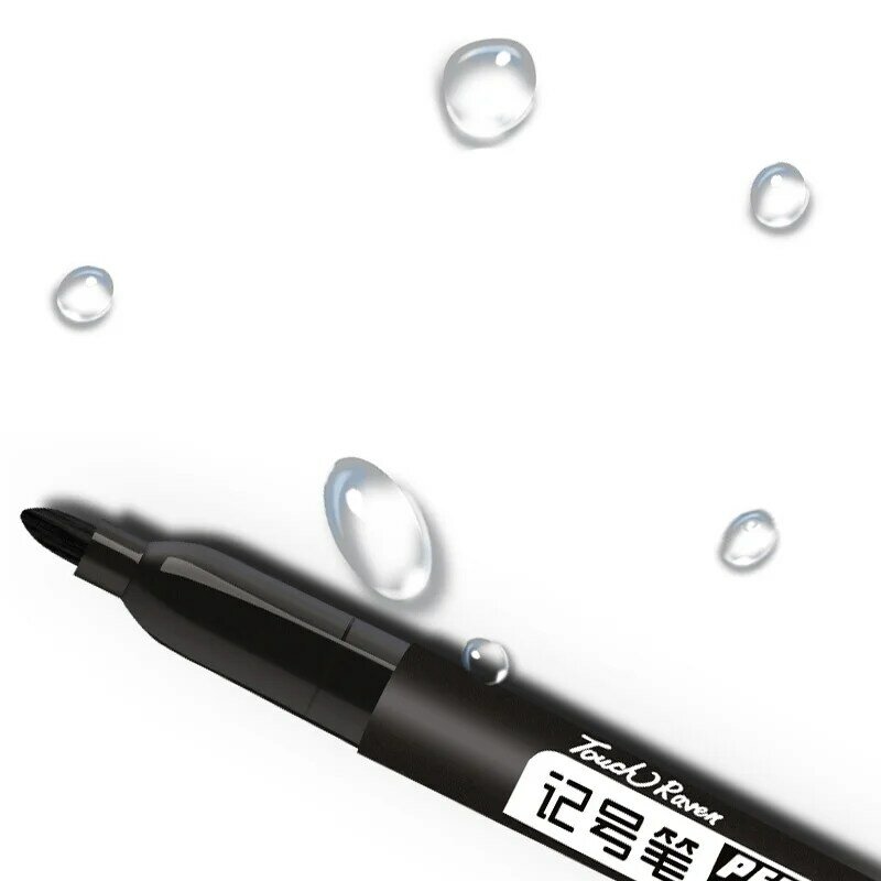 Перманентный маркер, 3 шт./набор, водостойкие чернила, тонкие чернила, черный, синий, красный, масло, 1,5 мм, цветные ручки с круглым носком