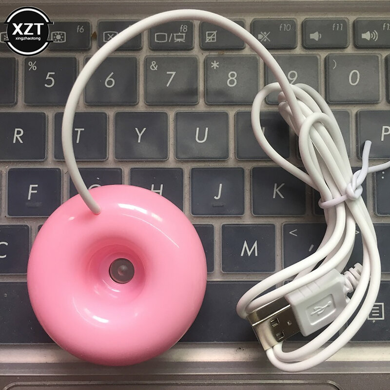 USB Mini Desktop Humidifier Creative Donut จัดแต่งทรงผมแบบพกพาเครื่องกรองอากาศหน้าแรกการเรียนรู้กลิ่นหอม Diffuser