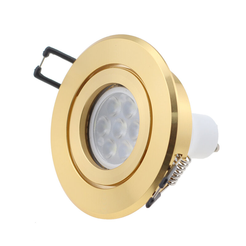 Alumínio Downlight e Spotlight Caixa Frame, LED Eyeball Fitting, prata, cromo, dourado, redondo