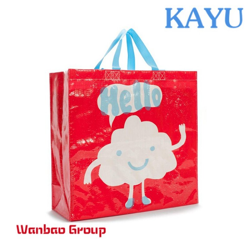 Custom  Hot sale reusable waterproof handle laminated pp shopping bag polypropylene pp woven bags