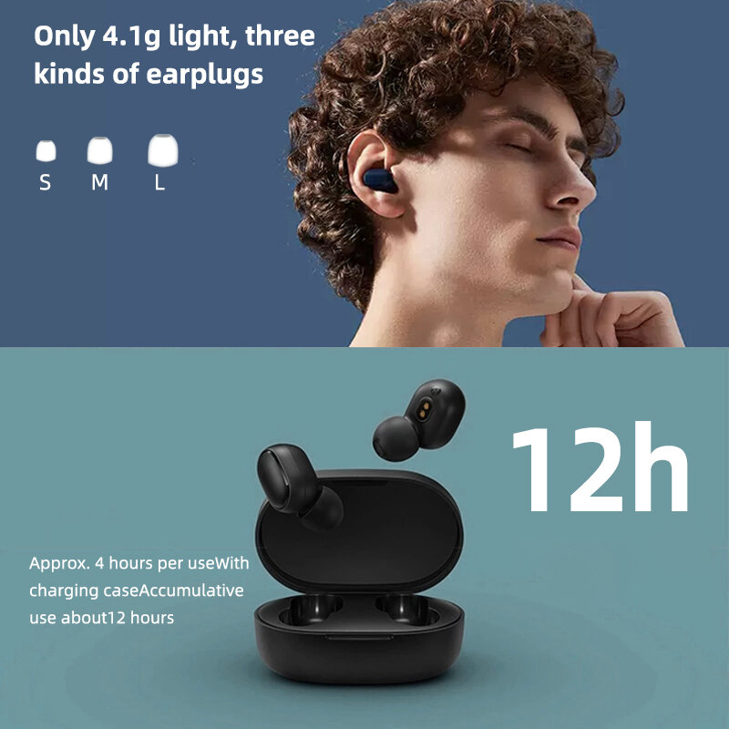 Neues xiaomi redmi airdots 2 drahtloses Bluetooth-Headset mit Mikrofon-Ohrhörern airdots 2 fone Bluetooth-Kopfhörer drahtlose Kopfhörer