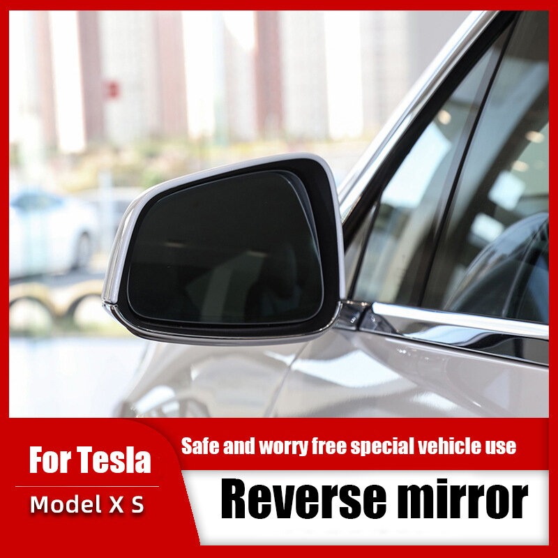 Espejo retrovisor de gran angular para Tesla modelo X S, reemplazo de calefacción antideslumbrante, accesorios de marcha atrás, 800R, 1 par
