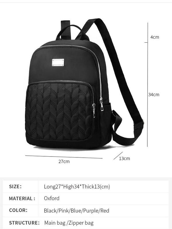 Fashion Backpacks Purse for Women Nylon Embroidered Travel Large Capacity Zipper Backpack Girl Student College Schoolbag Mochila
