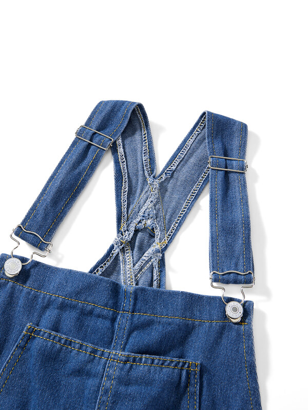 Summer Women Denim Overalls Adjustable Straps Romper Shorts y2k Style Casual Rolled Cuff Shortalls with Pockets Streetwear