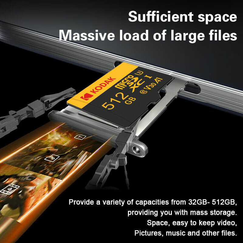 Kodak Ultra karta pamięci 512GB 256GB 128GB 64GB 32GB karta Micro SD MicroSDXC Class10 karta pamięci SD 100MB oryginalna karta TF Flash
