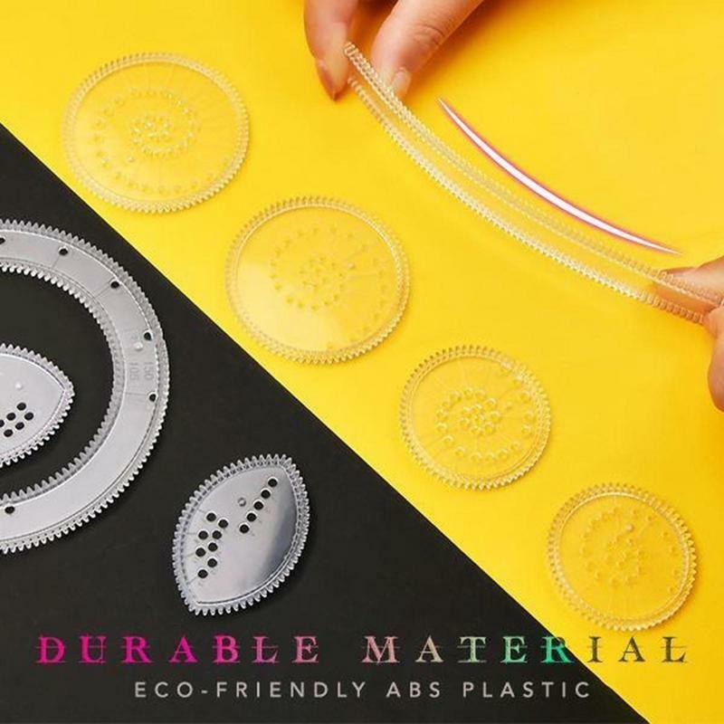 Spiral Graph Art Kit Clear Circle Ruler For Drawing DIY Arts And Crafts Supplies To Make Cards Bookmarks Holiday Decorations