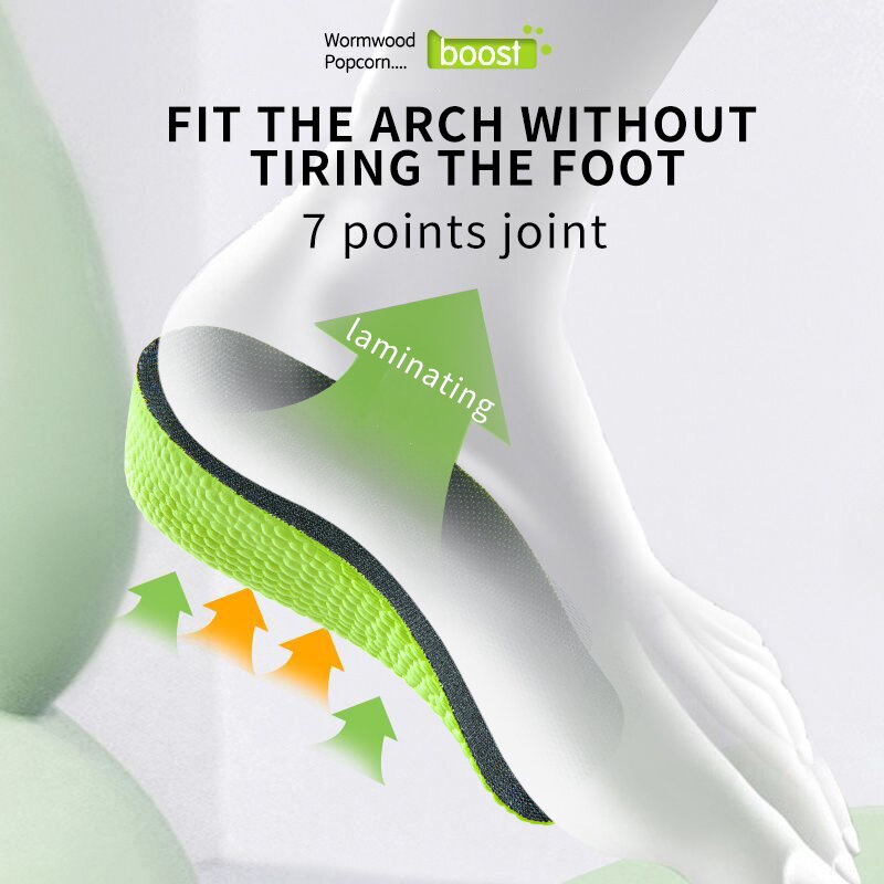 Espuma de memória Altura Aumentar Palmilhas para Homem Sapatos Femininos Pés Planos Apoio do Arco Palmilhas Ortopédicas Ténis Heel Lift Sapatilhas