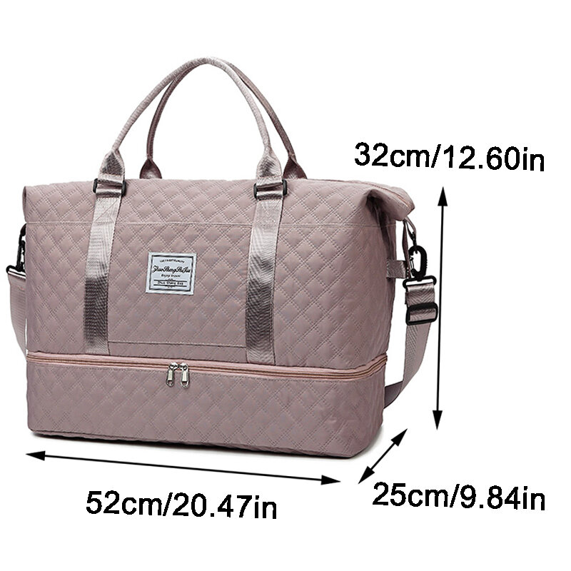 กระเป๋าดัฟเฟิลกระเป๋าเดินทางสำหรับผู้หญิง, กระเป๋าฟิตเนสโยคะกระเป๋าเดินทางกันน้ำกระเป๋าถือโท้ทความจุมากมีช่องใส่รองเท้า