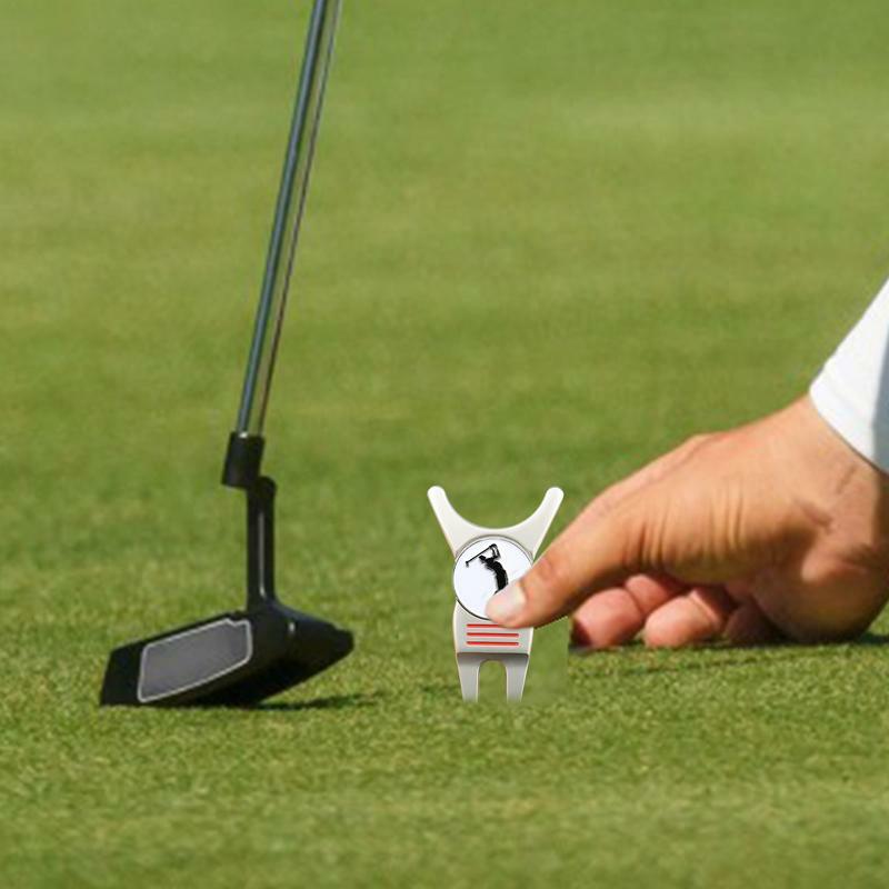 Herramienta de marcador de pelota Divot, marcador de Golf de aleación de Zinc multifuncional, magnético, portátil, ligero, accesorios de Golf para césped