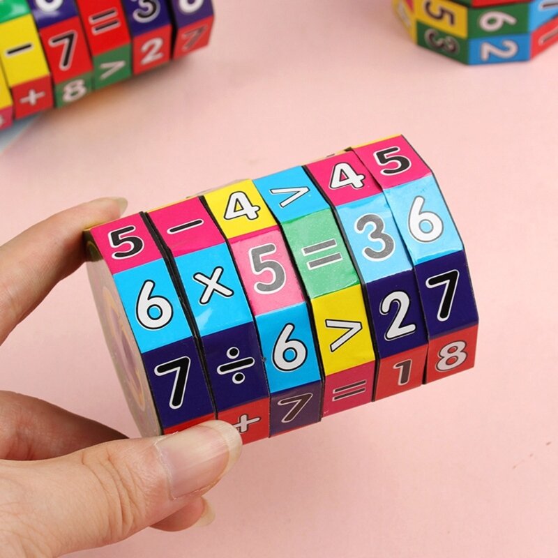 ปริศนาของเล่นก่อนวัยเรียนเครื่องเขียนคณิตศาสตร์ของเล่น Cube เกมปริศนาสำหรับโรงเรียนอนุบาล