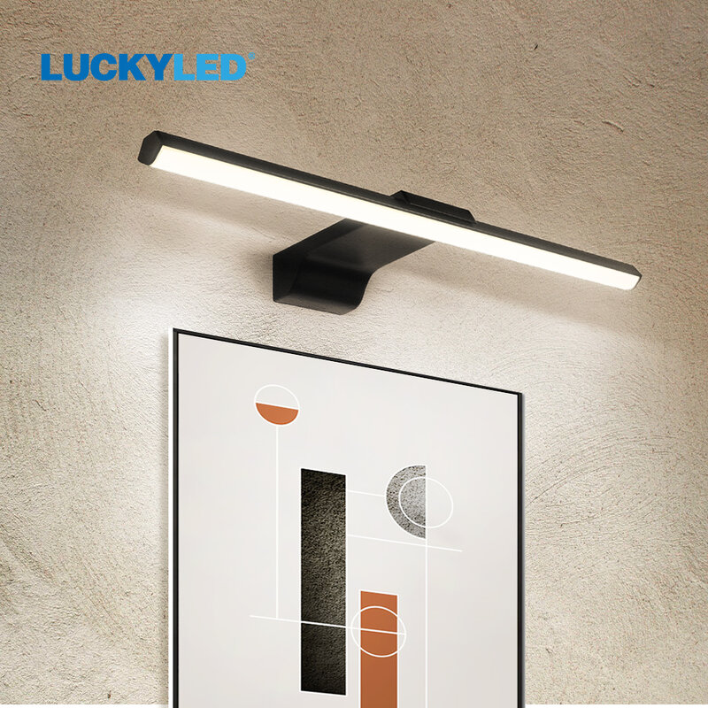 LUCKYLED-Lâmpada de parede moderna para espelho de banheiro, luz de parede, luminária para sala de estar e quarto, 8W, 12W, AC 85-265V