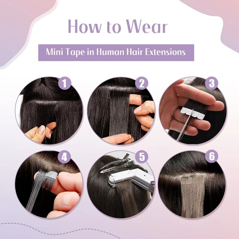 AW Tape dalam ekstensi rambut manusia 100% rambut alami asli pita anyaman kulit tak terlihat mulus ins untuk wanita Balayage 10/20 buah