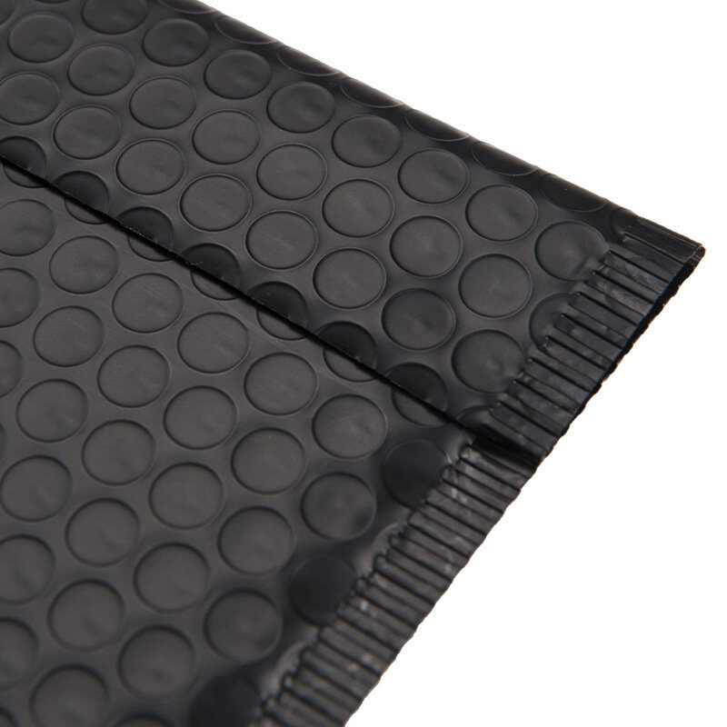 Sobres acolchados de plástico con burbujas para negocios, sobres de plástico con cierre hermético, color negro, 50 piezas