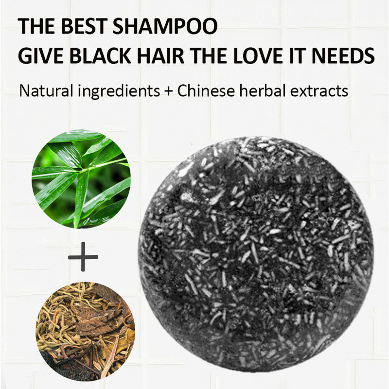 Soap Hair Darkening Shampoo Bar Repair Gray White Hair Color Dye Face Hair Body Shampoo 60g Natural Organic Hair Conditioner