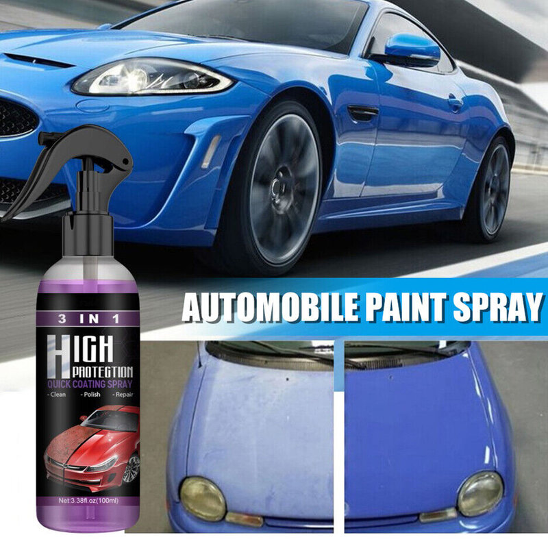 Rayhong-High Protection Quick Car Coating Spray, Pintura Manual Automática, Mudança de Cor, Spray de Limpeza, Atacado, 100ml, 3 em 1