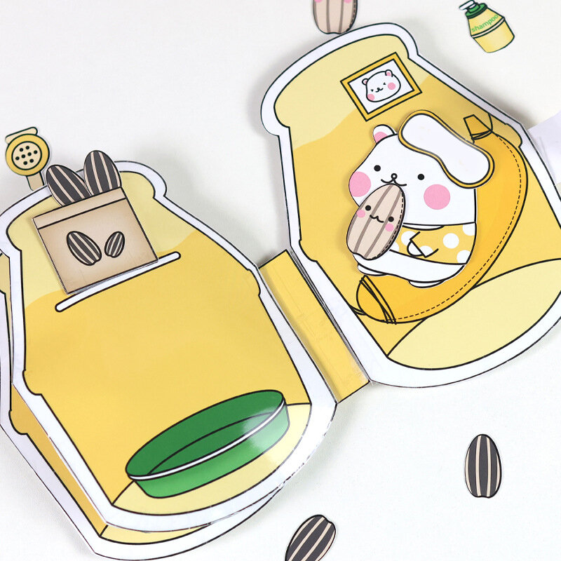 Hamster Bananen milch ruhiges Buch wieder verwendbare Aufkleber Bücher DIY handgemachtes Lernspiel zeug für Kinder Dekompression spielzeug