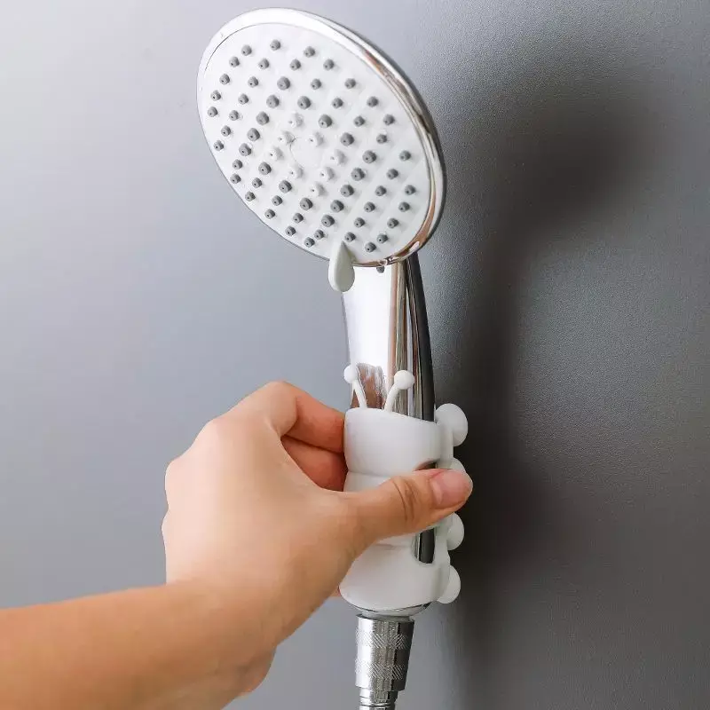 Soporte ajustable para cabezal de ducha, ventosa de pared de silicona, portátil, para el hogar y el baño