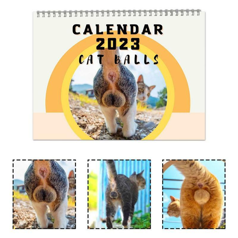 Cat Butthole Calendar for Wall, Calendário engraçado, Calendário de 12 meses, Gift for Cat Lovers, Homens, Mulheres, Crianças, Adolescentes, Amigos, Colegas de trabalho, 2023