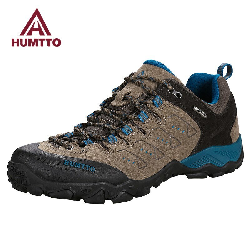 HUMTTO Hiking Shoes Men's Non-slip Outdoor Sneakers for Men Leather Winter Climbing Trekking Sports Man Boots 19066A
