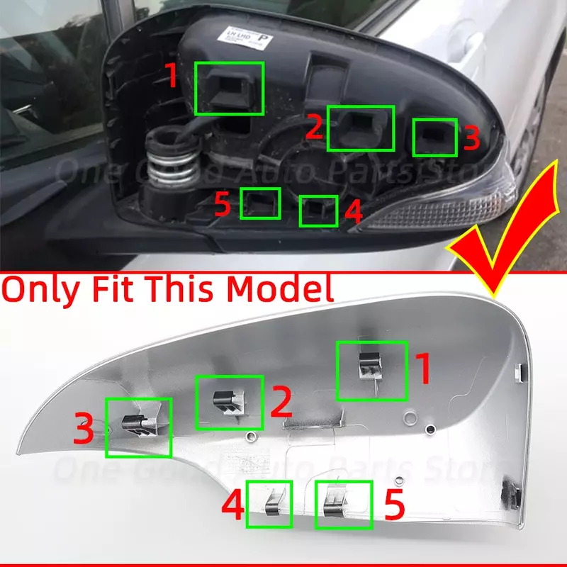 Auto carcaça do espelho retrovisor, tampa Shell para Toyota Yaris, 2012, 2013, 2014, 2015, 2016, 2017, 2018, 2019, tampa exterior da tampa do espelho