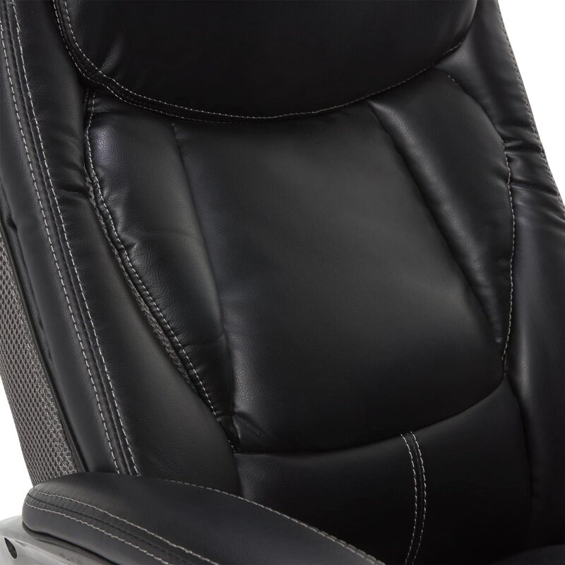 Serta Executive Office Smart Layers Technology Leather and Mesh Ergonomic Computer Chair with Contoured Lumbar and ComfortCoils,