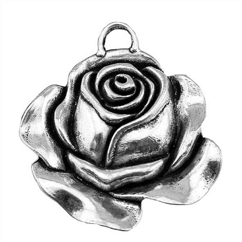 Aluminiowa róża kwiatowa zawieszka koralikami kwiatowymi wisiorek DIY bransoletka kolczykami naszyjnik