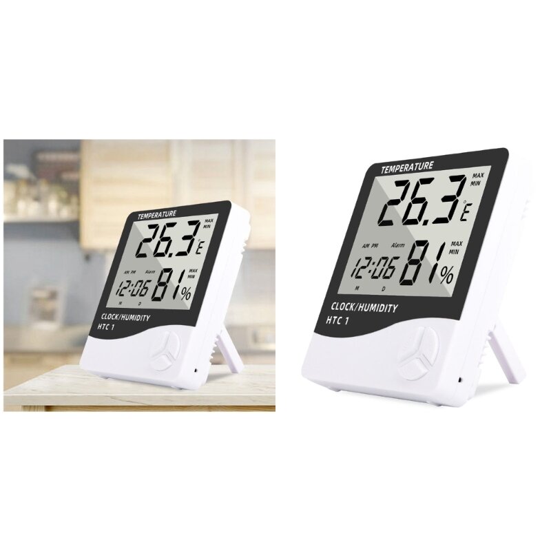 Wall-Mounted Desktop Digital Humidity Sensor Temperature Meter for Indoor Home