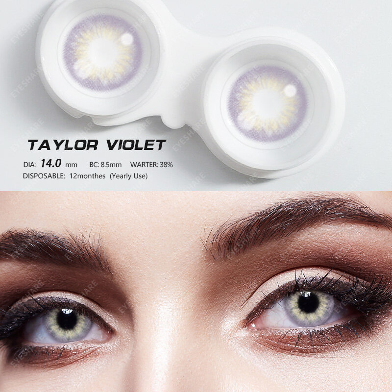 Eyeshare-アイコンタクトレンズ,2ユニット,自然な色,青色,年間化粧品用